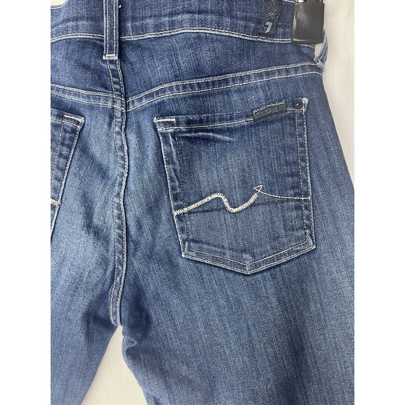 Women's 7 Seven for all mankind crop flare denim jeans size 27 - Picture 7 of 13